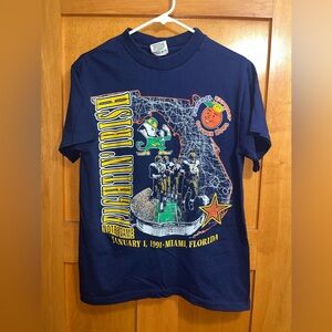 Vintage Notre Dame Fighting Irish Shirt Mens Medium Black Nutmeg Football​